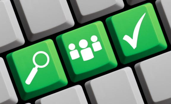 We are hiring - Search and find staff online - 3D illustration