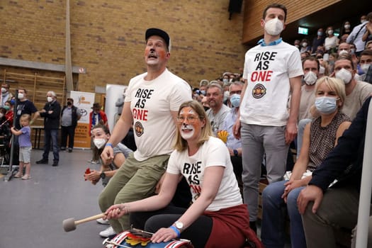The fans of the Rheinland Lions also made a strong mood with drums and singing at the game of the 1.BBL Women 2021/2022 - Eisvoegel USC Freiburg - Rheinland Lions. .. Photo: Joachim Hahne/johapress