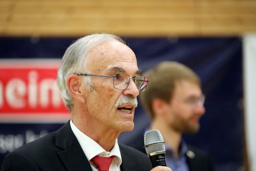 Prof. Dr. Mohsen Mohadjer (1st Chairman Kingfishers USC Freiburg) after the game of the 1.BBL Women 2021/2022 - Eisvoegel USC Freiburg - Rheinland Lions. .. Photo: Joachim Hahne/johapress