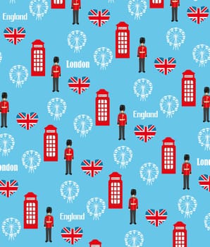 Seamless pattern background with London symbols