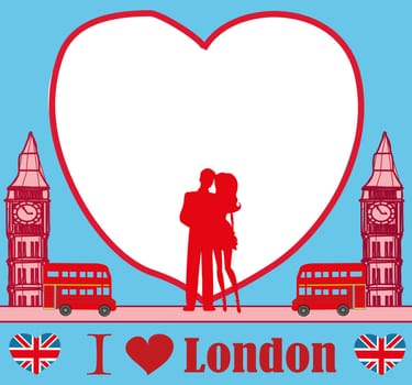 Romantic couple in London card