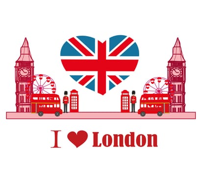 Card with icons of London