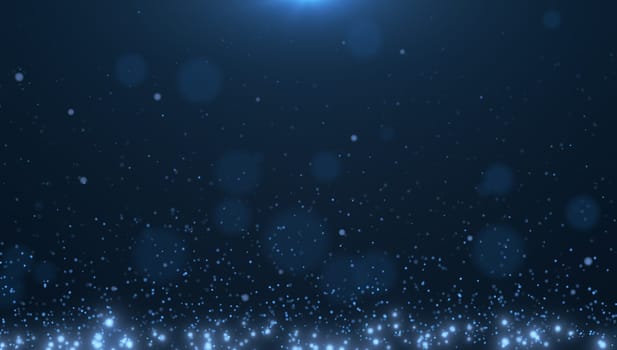 Abstract background of round particles rising up. 3d render.