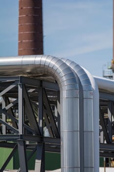 gas Pipelines in closeup - industry
