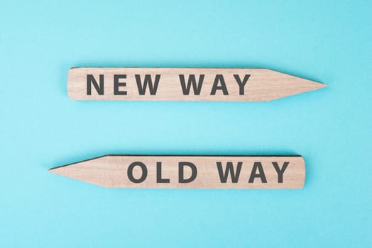 Old and new way concept, choosing a new direction, changing lifestyle, looking forward to an opportunity