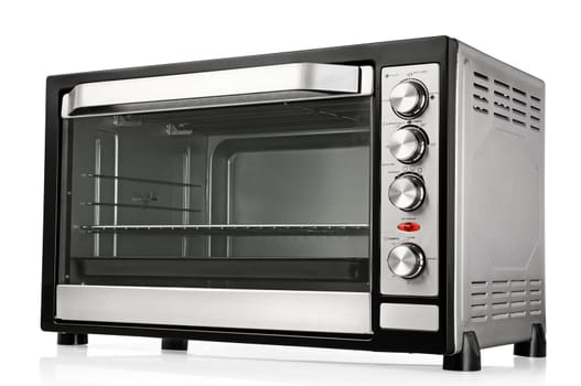 Electric oven over white background