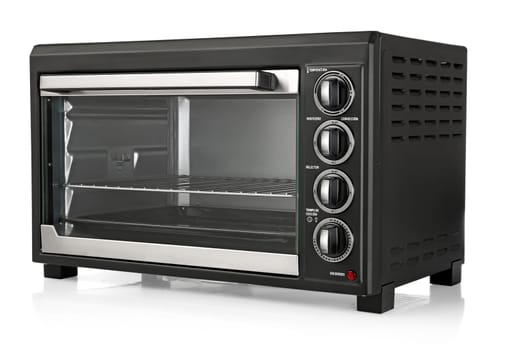 Electric oven over white background