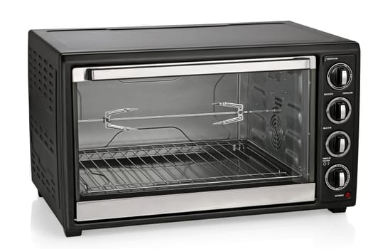 Electric oven over white background