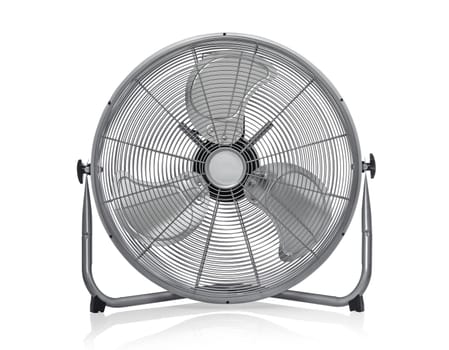 Metal electric fan isolated on white background