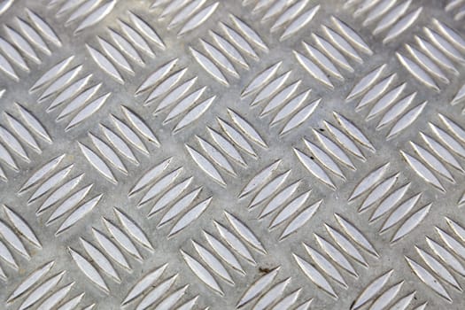 Detail of metal floor for pedestrians, walk safely