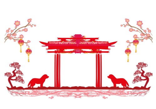 Chinese zodiac the year of Dog - frame