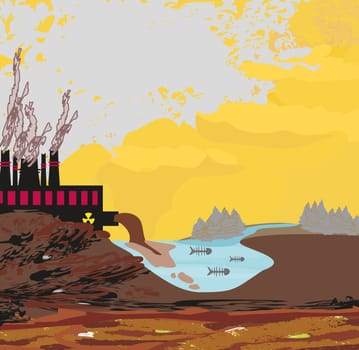 air polluting factory chimneys