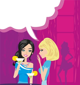 two women gossip about their friend