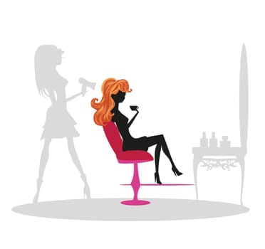 woman in hairdressing salon