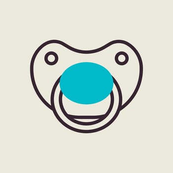 Baby dummy teat vector icon. Graph symbol for children and newborn babies web site and apps design, logo, app, UI
