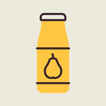 Bottle of pear juice isolated vector icon. Graph symbol for children and newborn babies web site and apps design, logo, app, UI