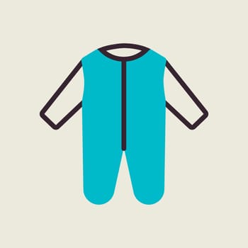 Baby bodysuit vector icon. Baby Romper. Graph symbol for children and newborn babies web site and apps design, logo, app, UI