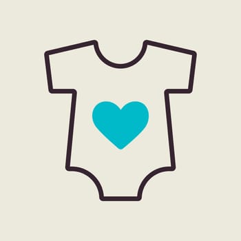 Baby bodysuit vector icon. Baby Romper. Graph symbol for children and newborn babies web site and apps design, logo, app, UI