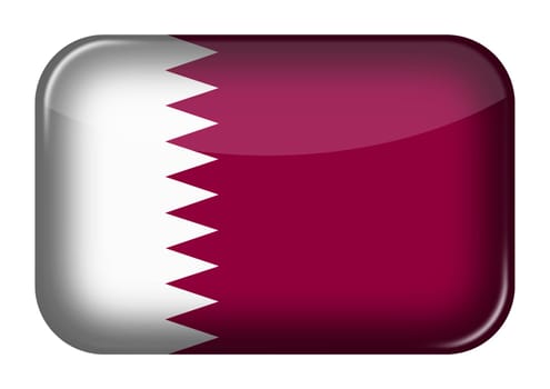 A Qatar web icon rectangle button with clipping path 3d illustration