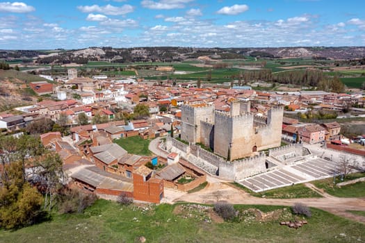 Panoramic view of Encinas de Esgueva, is a municipality in the province of Valladolid, in the Autonomous Community of Castilla y Leon, (Spain).