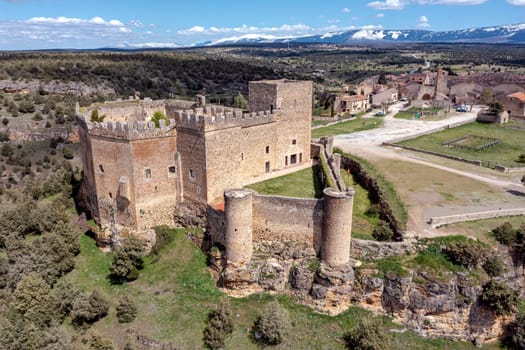 The famous medieval castle of Pedraza in the province of Segovia (Spain) View from its rear