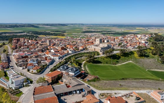 Panoramic view of Portillo, a Spanish municipality and town in the province of Valladolid, in the autonomous community of Castilla y Leon. Spain