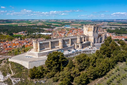 Castle located in Penafiel, Spain in the Ribera del Duero wine region Valladolid