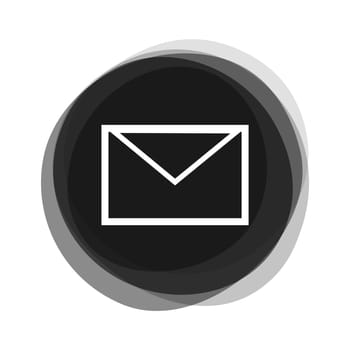 Isolated black round Button with E-Mail Icon