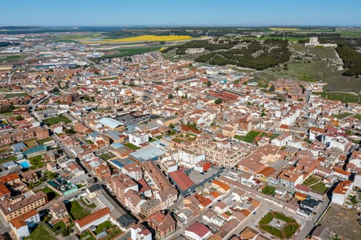 General view of Iscar, municipality in the Tierra de Pinares region in the province of Valladolid, autonomous community of Castilla y Leon, Spain.