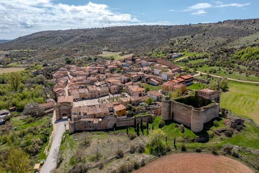 General view of Palazuelos, municipality of Siguenza, located in the north of the province of Guadalajara, in the autonomous community of Castilla La Mancha, Spain.