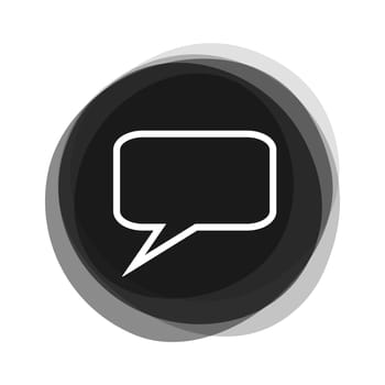 Isolated black round Button with Balloon Icon