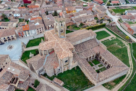Church of Santa Maria la Real in Sasamon province of Burgos, Spain, UNESCO - the Pilgrim's Road to Santiago de Compostela, zenith view