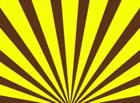 Rays background striped brown and yellow