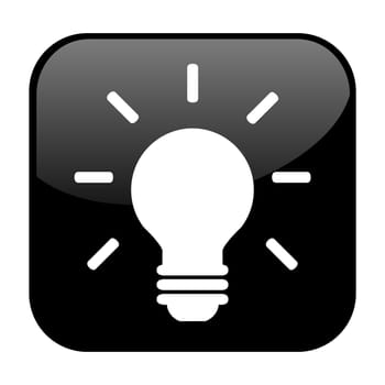 Isolated black Button: Light Bulb Icon