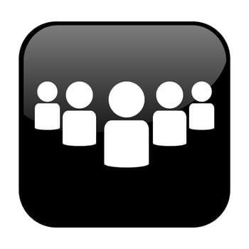 Isolated black Button: Community group Icon