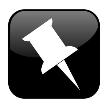 Isolated black Button: Pin Needle Icon