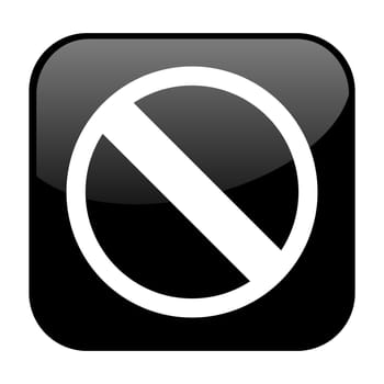 Isolated black Button: Icon Forbidden or Blocked