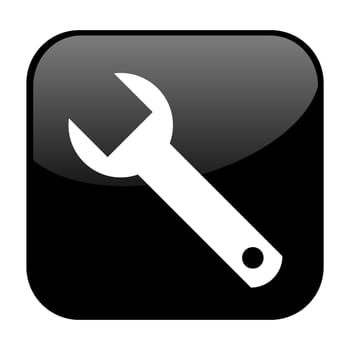 Isolated black Button: Repair or Tool Icon