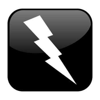 Isolated black Button: Flash Lightning Icon
