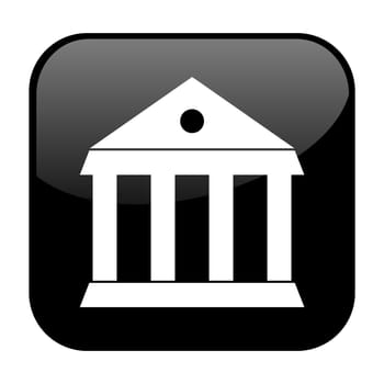 Isolated black Button: Museum or Court Icon