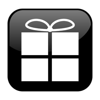 Isolated black Button: Birthday Present Icon