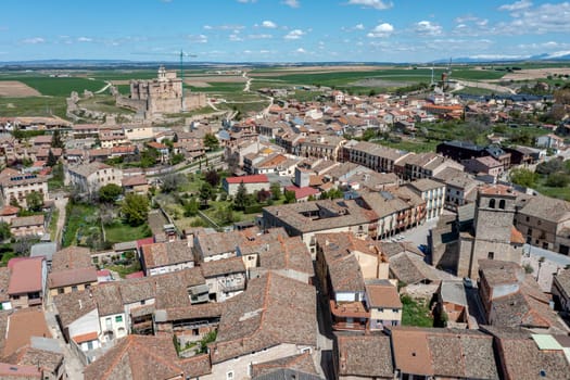 Panoramic view of Turegano Castle, in Segovia province, Castilla Leon, Spain.
