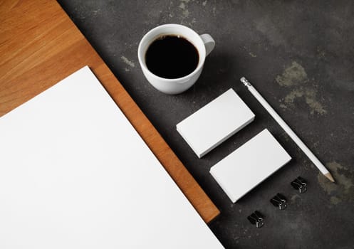 Blank stationery template. Mock-up for branding identity. For design presentations and portfolios.