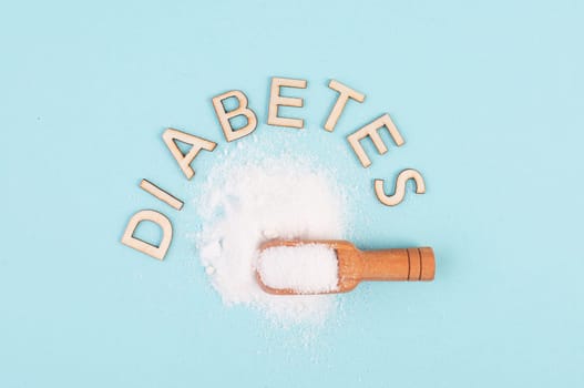 Shovel with white refined sugar, health problems by diabetes, insulin resistent, unhealthy food, addiction to sweets
