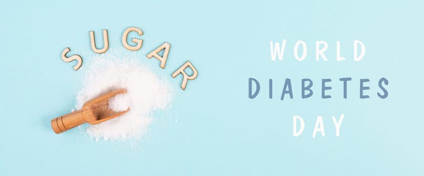 Shovel with white refined sugar, world diabetes day, insulin resistent, unhealthy food, addiction to sweets, health problems
