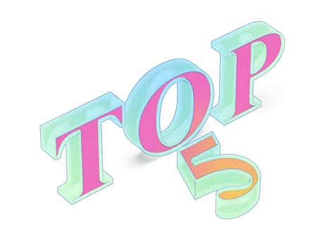 Top 5 text on white background. The best five list.