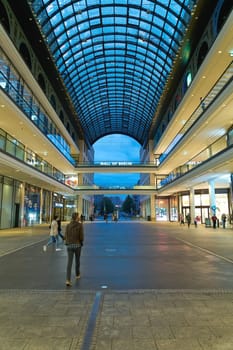Mall of Berlin shopping center photographed from Leipziger street in Berlin