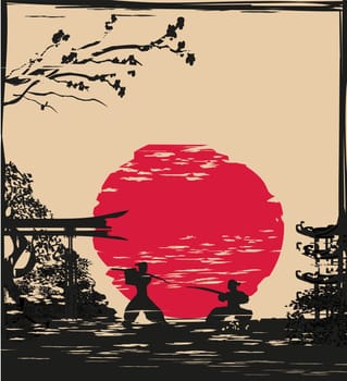 Japanese Samurai fighter card