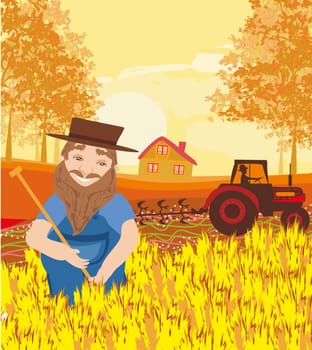 harvest in a sunny day