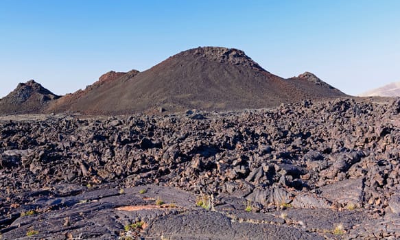 Lava Flows and Cinder Cones in a Desolate Landscape in Craters of the Moon National Monument in Idaho